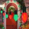 25Ft C7 LED Christmas Lights, Outdoor Christmas String Lights with C7 LED Red and Green Bulbs, Commercial Hanging Vintage Christmas Lights
